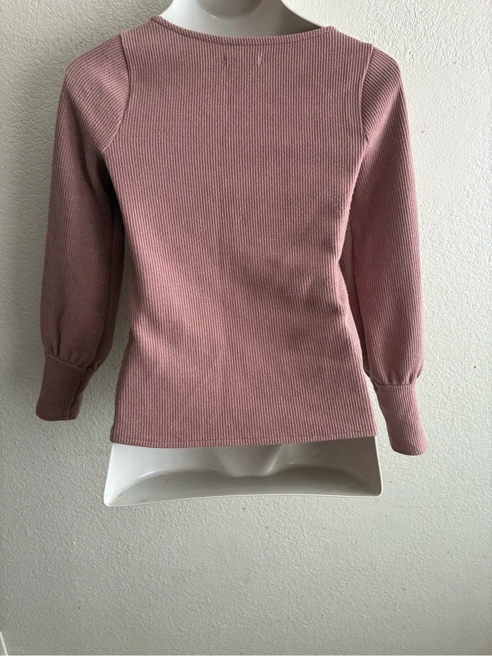 Madewell Ribbed Square-Neck Sweater in Dusty Mauve XS